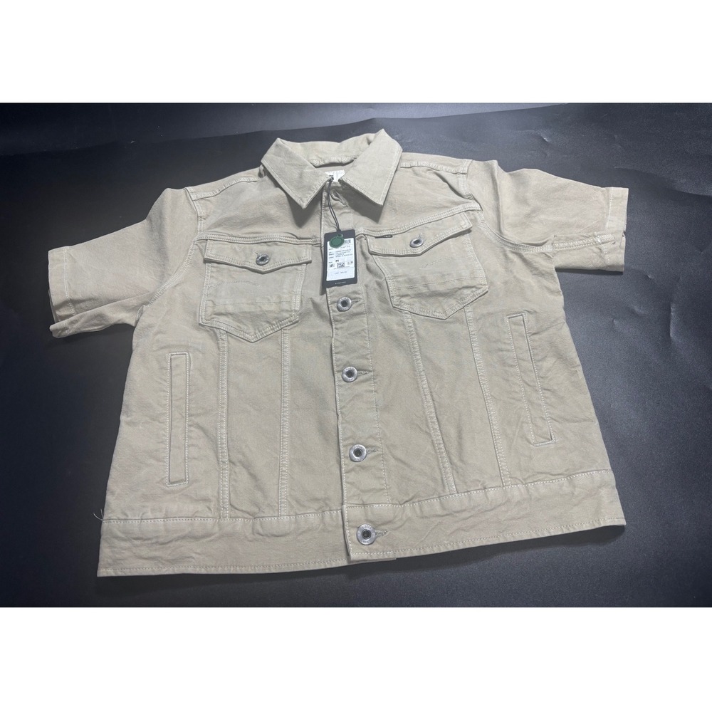 G-Star RAW‎ NEW Arc Jacket Short Sleeve Canvas Stretch Beige Size Medium